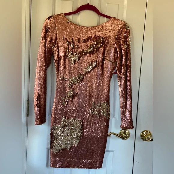Dress the Population Coral/Pink and Gold Sequin Dress, New with tags Dress the Population Coral/Pink and Gold Sequin Dress, New with tags